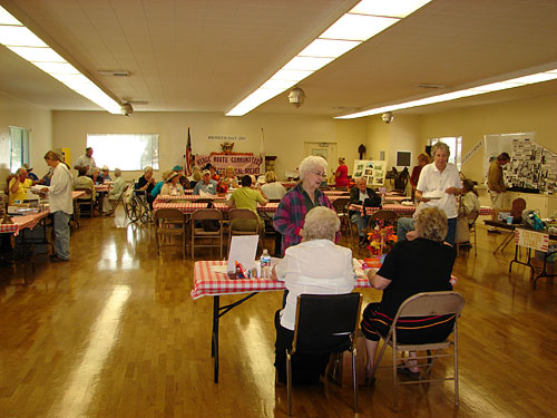 Inside the community hall in Frazier Park.